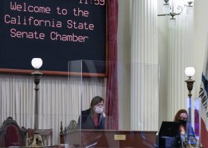 Image of Lt. Governor Kounalakis at the podium