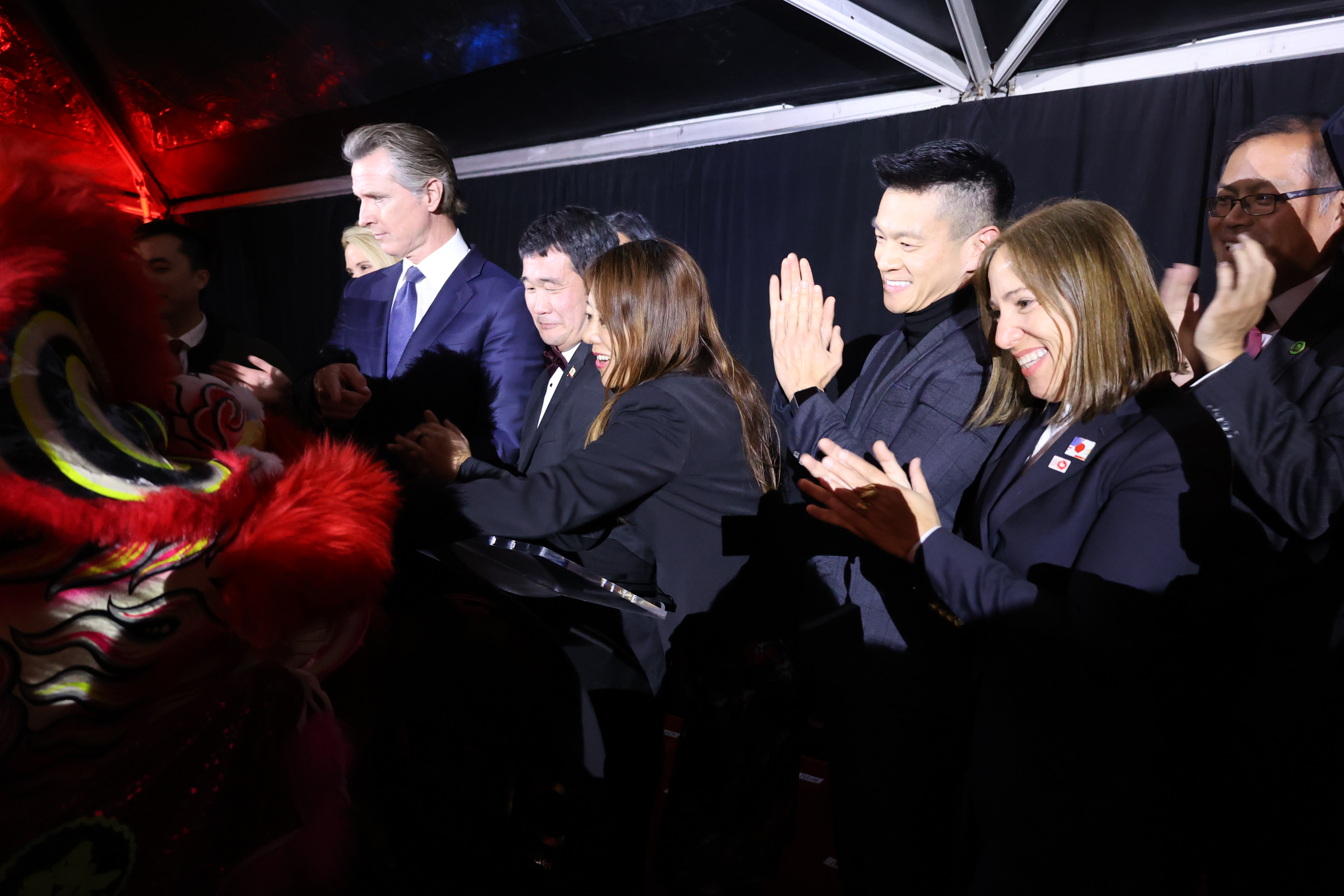Image of Lt. Governor Kounalakis with Governor Newsom and other state officials to celebrate Lunar New Year