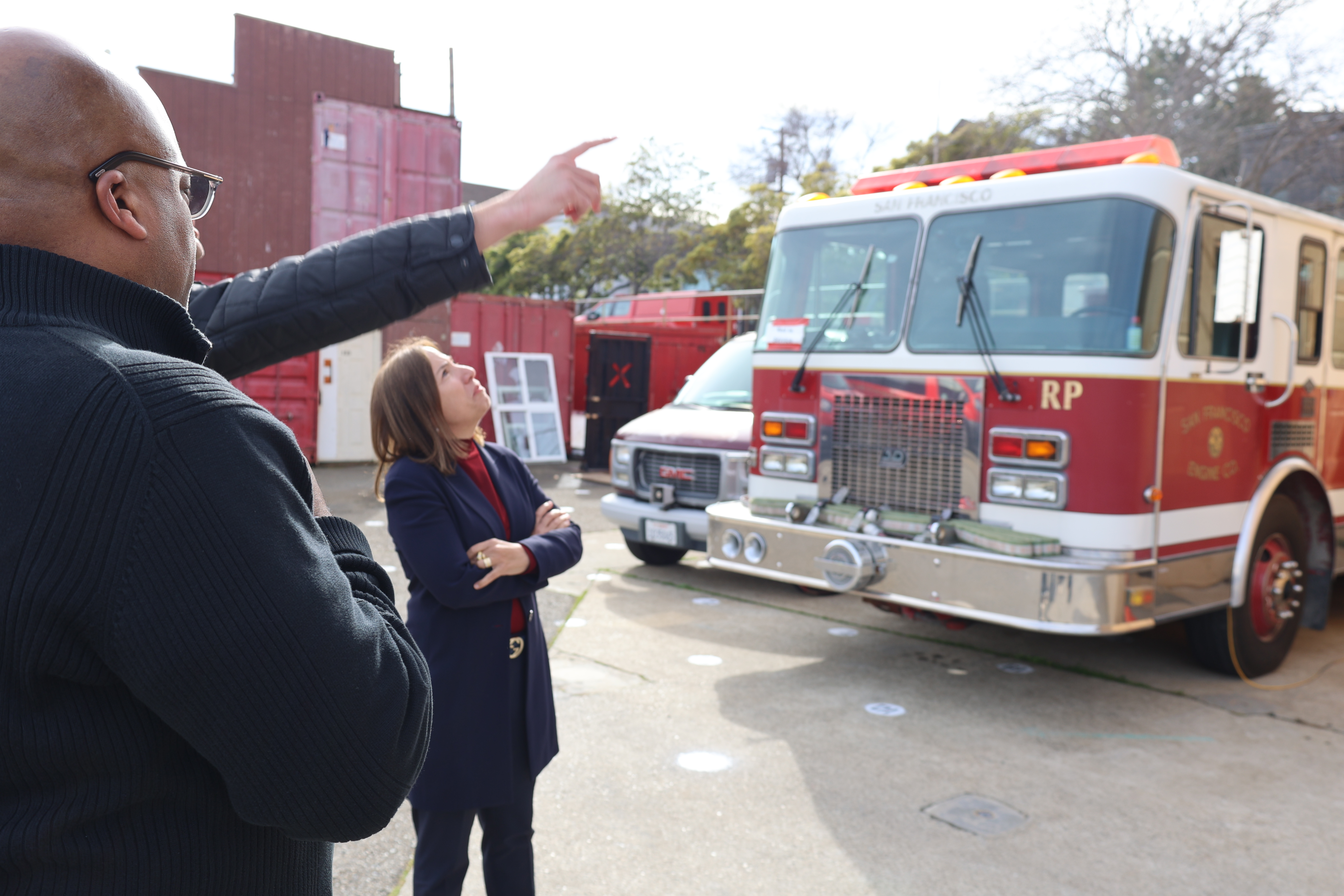 Image of Lt. Governor Kounalakis touring San Francisco fire stations