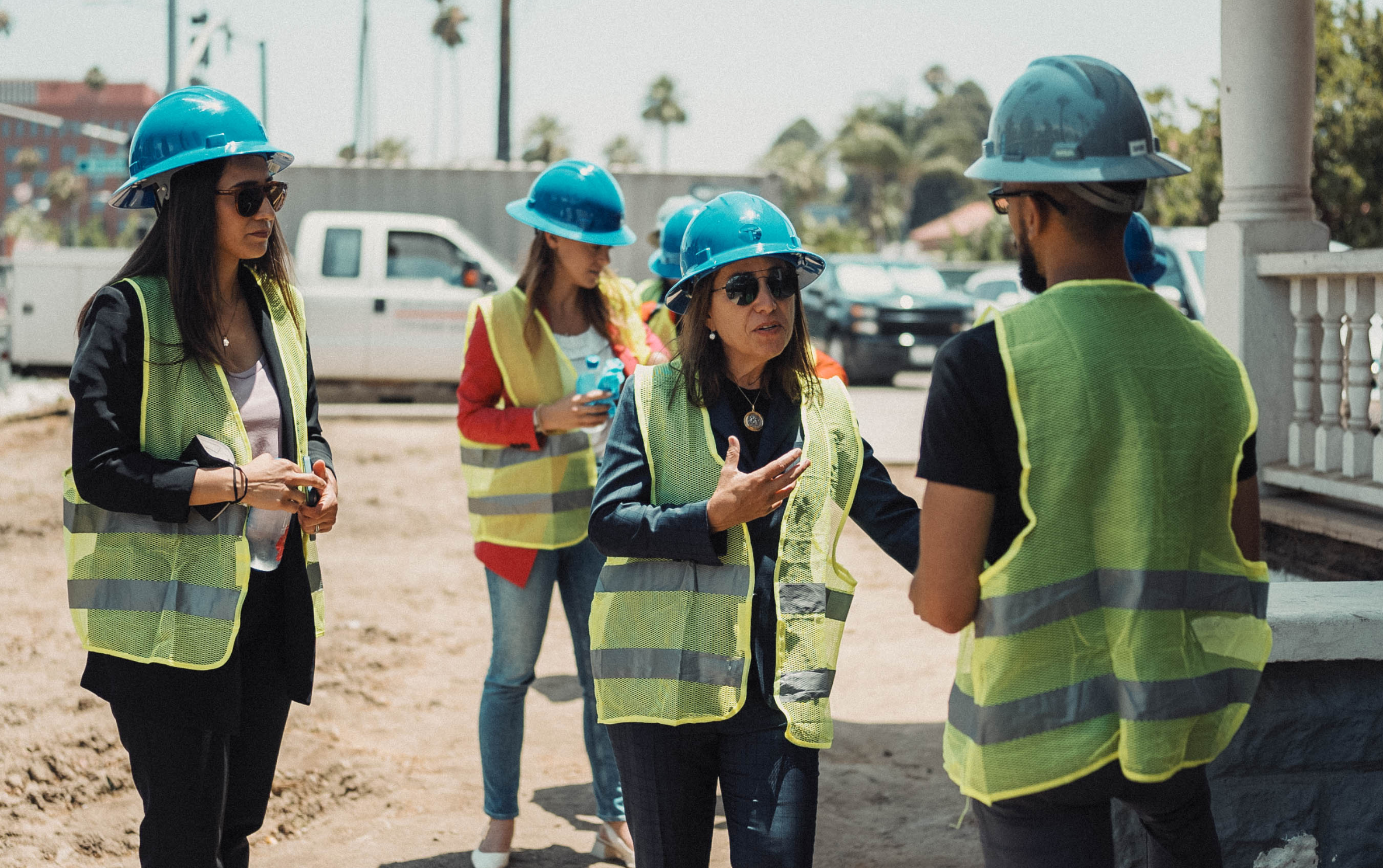 Image of Lt. Governor Kounalakis touring a construction site