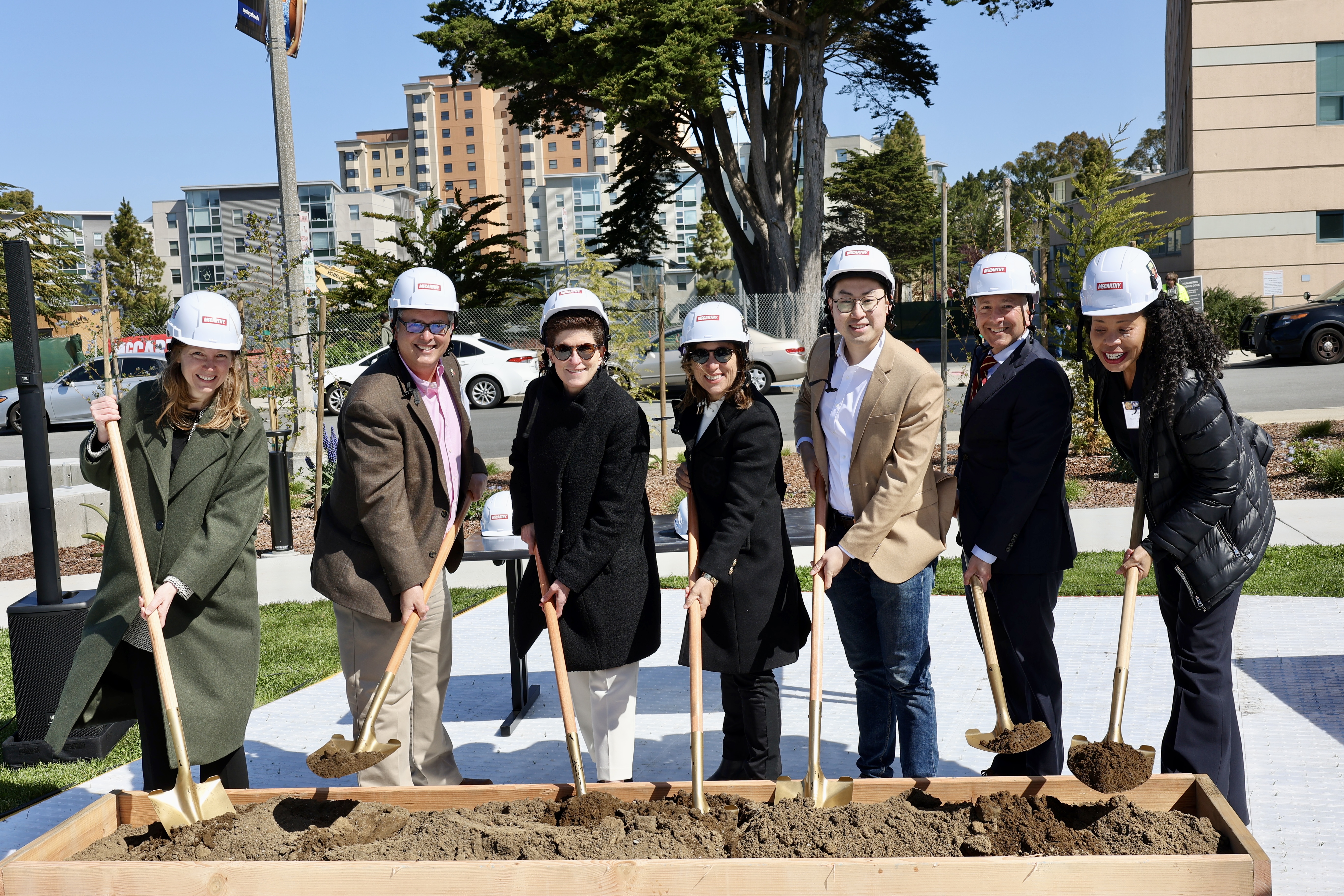 Image of Lt. Governor at SF State's groundbreaking for affordable student housing