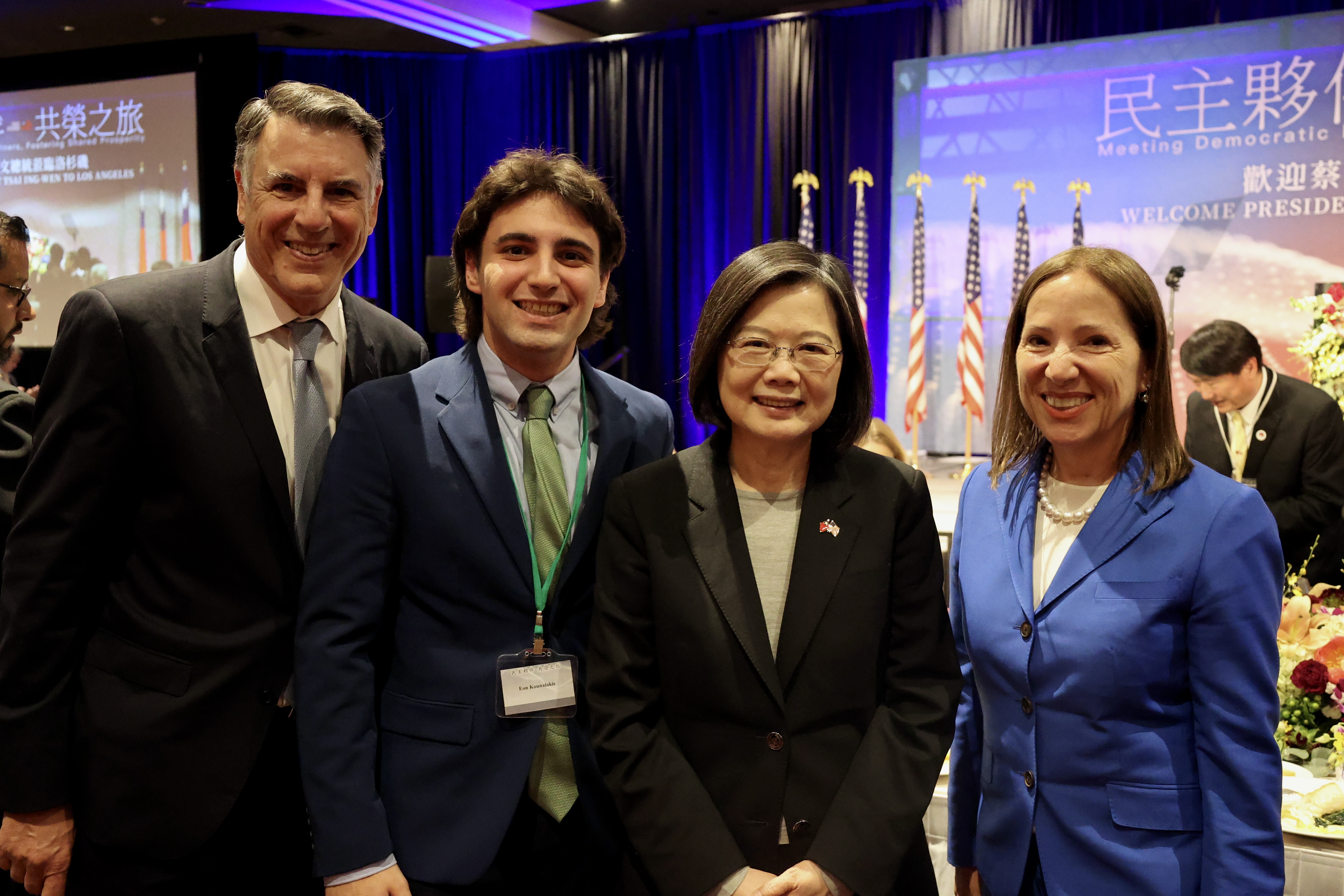 Image of Lt. Governor with President Tsai Ing-wen of Taiwan, Markos and son