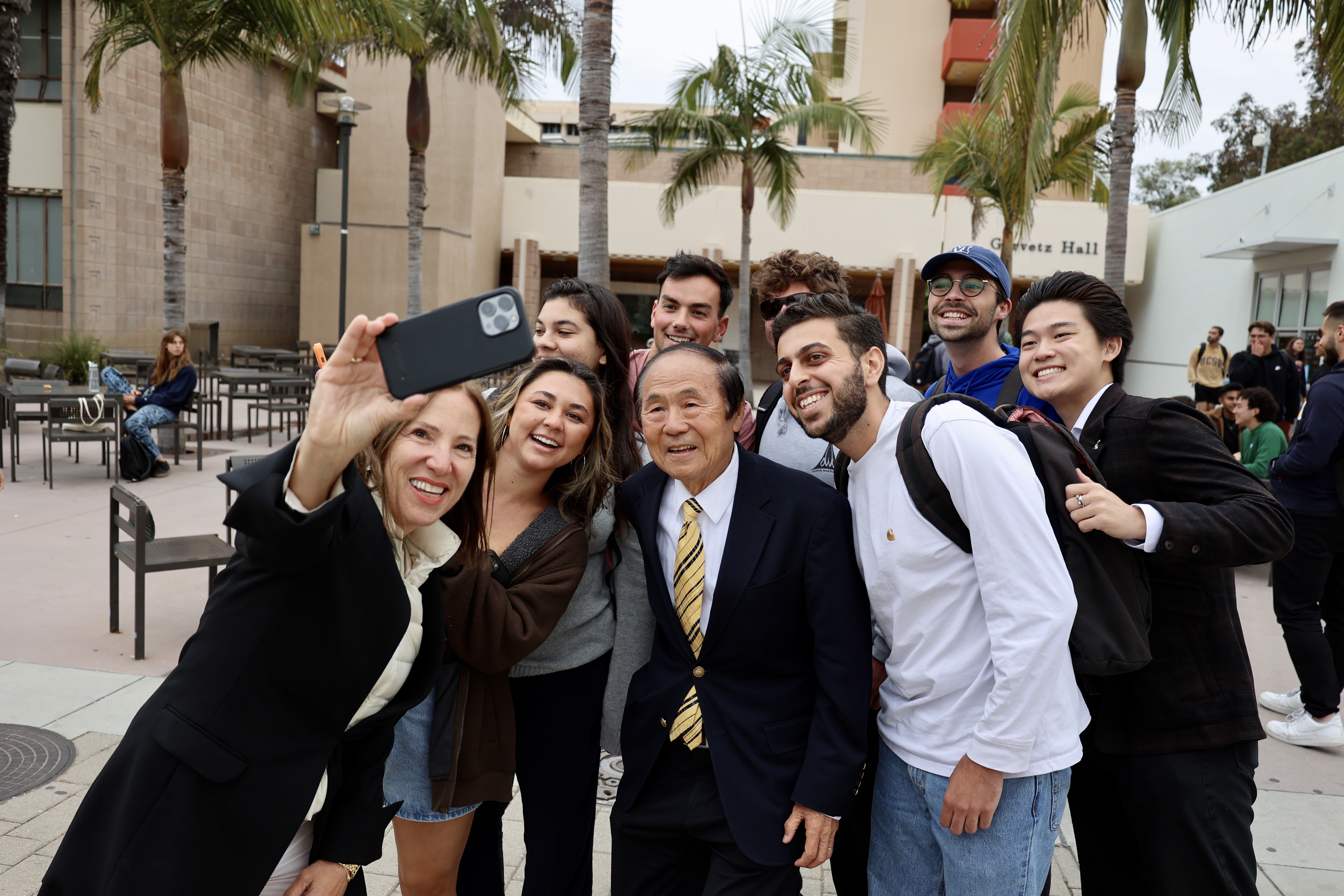 Image of Lt. Governor at UC Santa Barbara with students