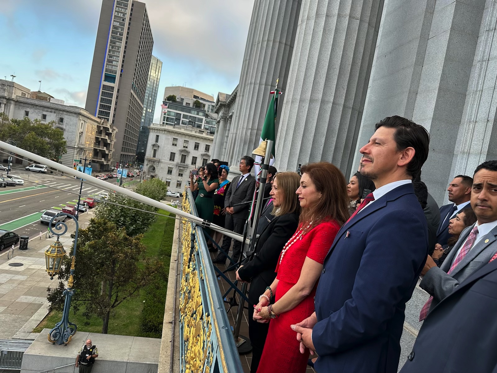 Image of t. Governor Kounalakis with San Francisco Mayor London Breed and Mexico’s Acting Consul General in San Francisco at City Hall to celebrate Mexican Independence Day