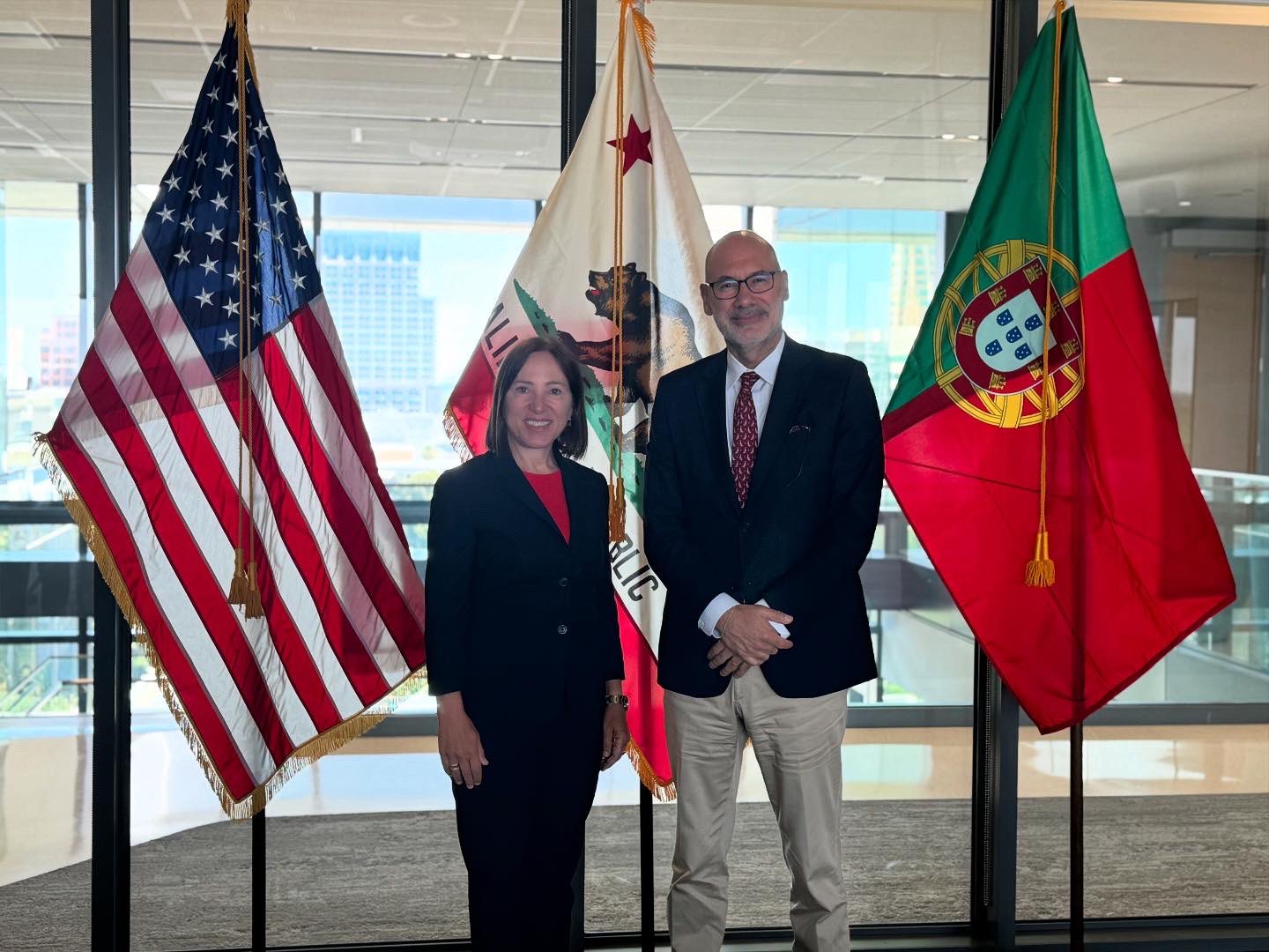 Image of Lt. Governor Kounalakis and His Excellency Francisco Duarte Lopes, Portugal’s Ambassador to the United States.