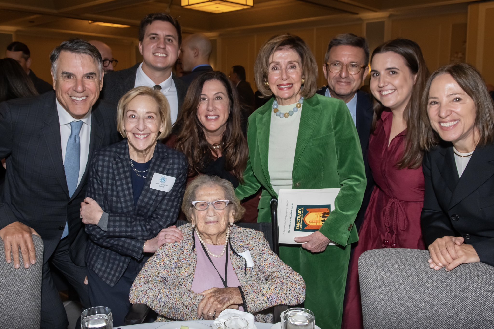 Image of Lt. Governor Kounalakis, Pro tem Nancy Pelosi and others at the annual Thanksgiving Interfaith Breakfast event